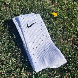 Nike White Socks with rhinestones Accents
